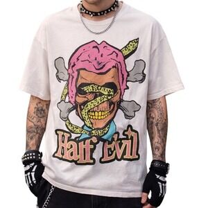 Half Evil Men's 333 Studios Short Sleeve Crewneck Skeleton Graphic T-Shirt Sz XL